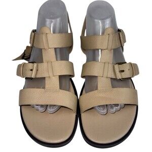Frye and Co. Womens Size 10 Sandals Shoes Strappy Flat Buckle Dublyn Taupe New